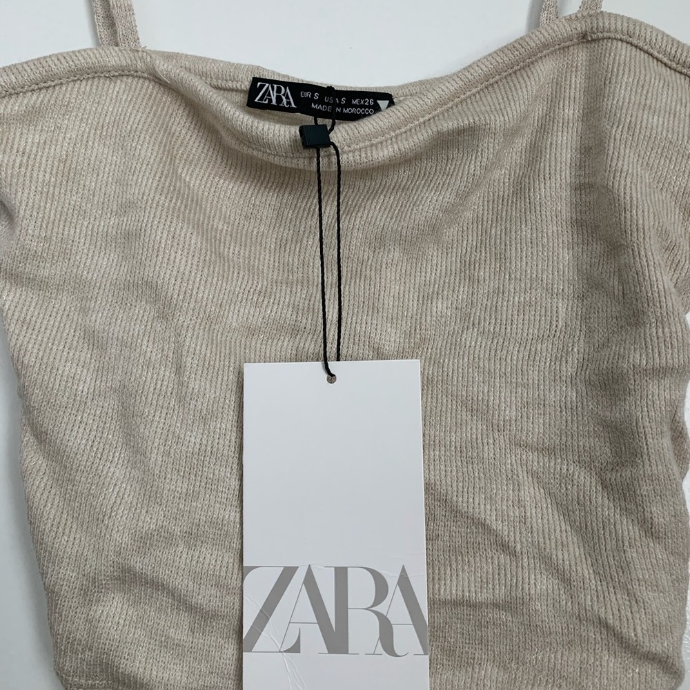 Zara cream cropped tank